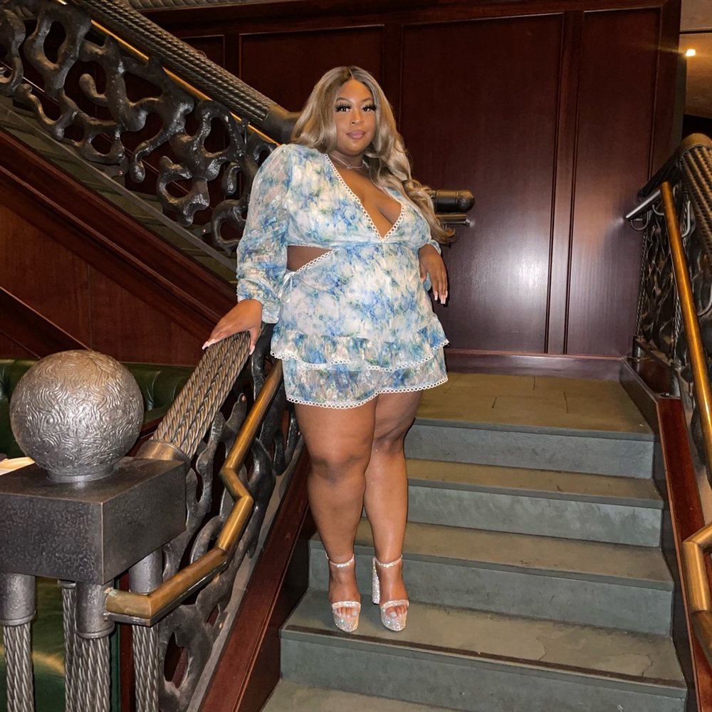 Floral Romper W/ Cut Outs